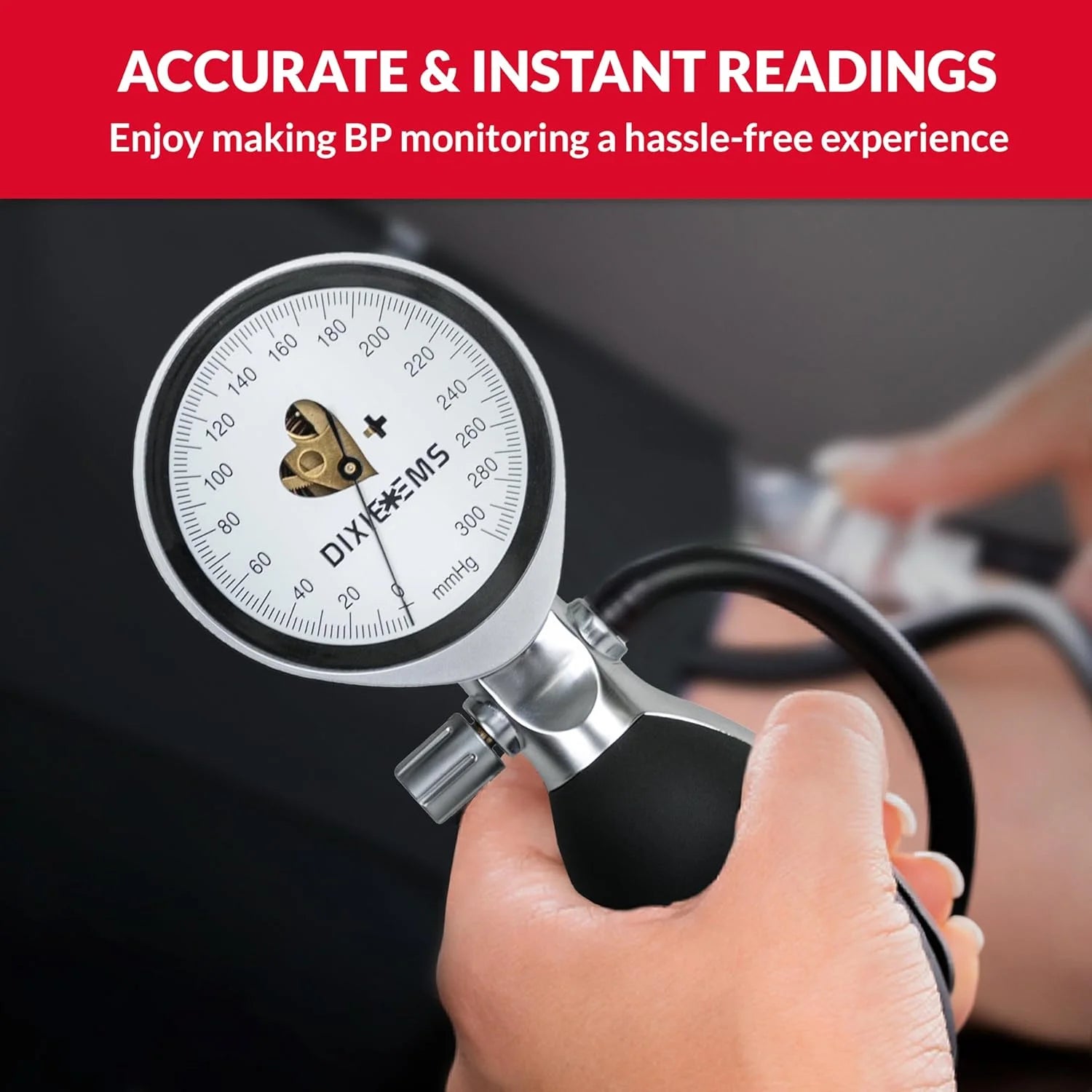 Premium Adult Sphygmomanometer Blood Pressure Cuff in Elegant Black Finish