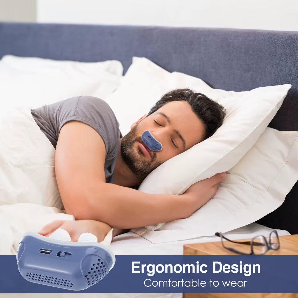 Revolutionary Electric Anti-Snoring Device - Silicone Nasal Clip for Better Sleep and Anxiety Relief