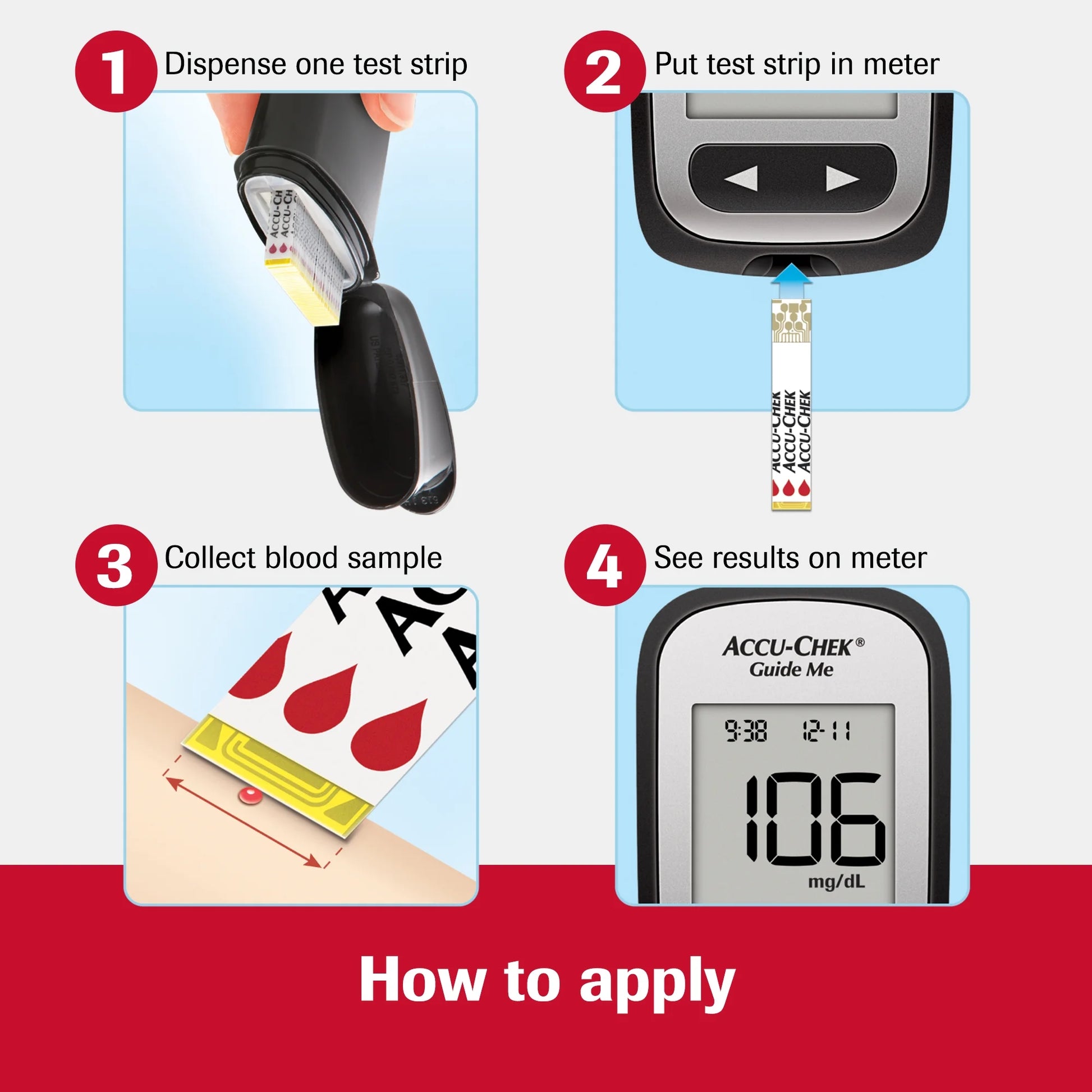 Guide Me Glucose Monitor Kit for Diabetic Blood Sugar Testing: Guide Me Meter, 200 Guide Test Strips, and Control Solution