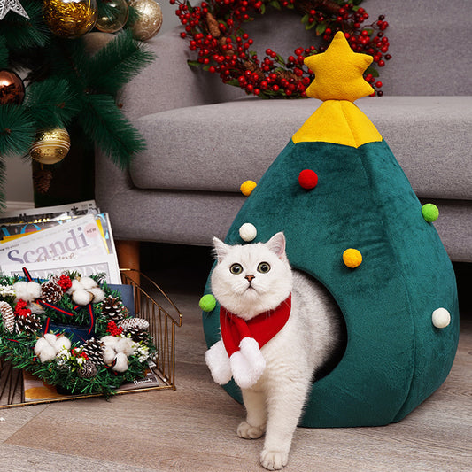 Pet Christmas Tree Cat