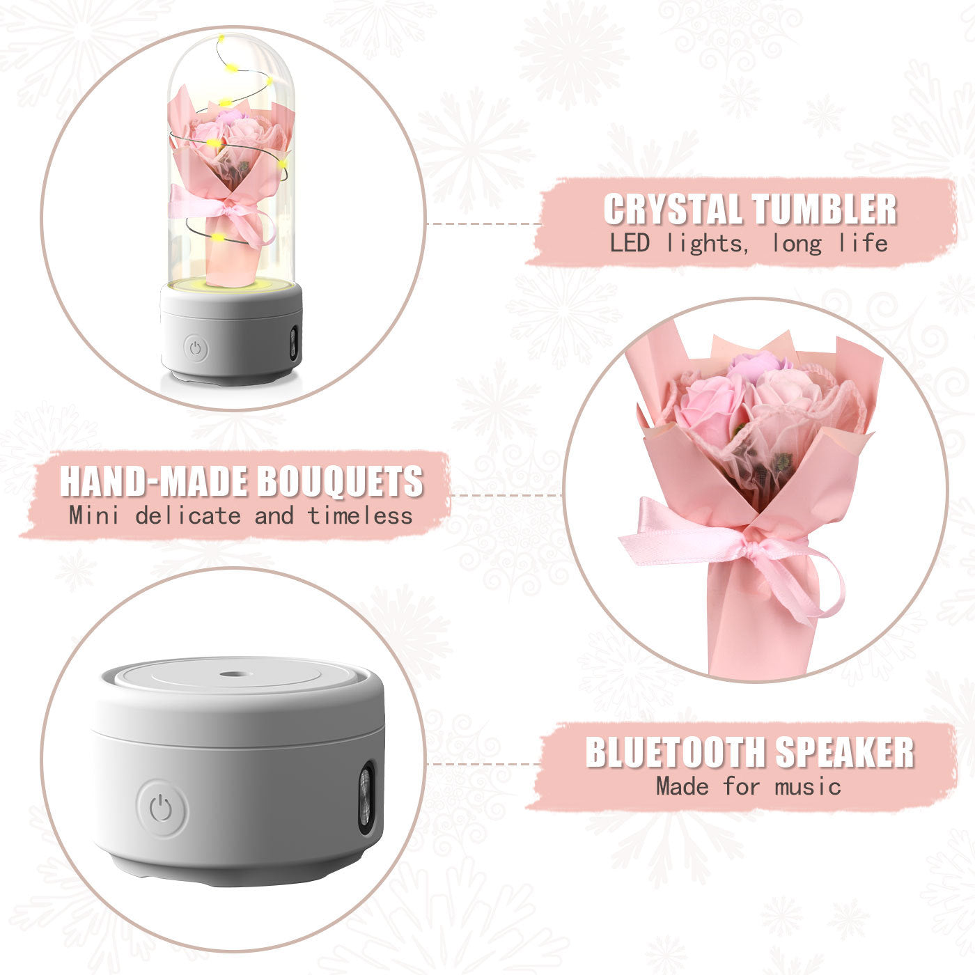 Rose LED Light & Bluetooth Speaker: 2-in-1