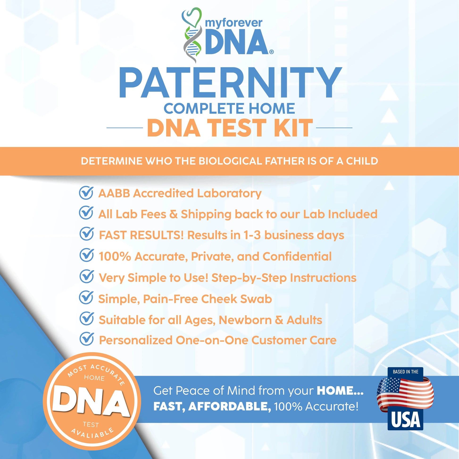 Paternity DNA Collection Kit (2 Alleged Fathers + 1 Child) -