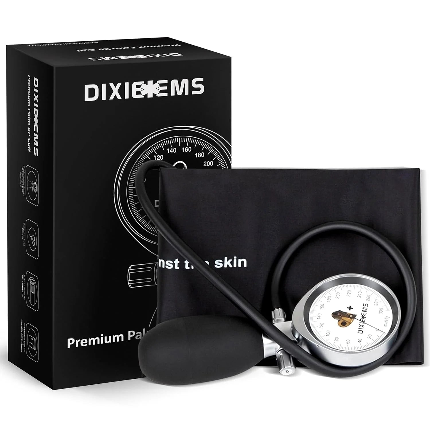 Premium Adult Sphygmomanometer Blood Pressure Cuff in Elegant Black Finish