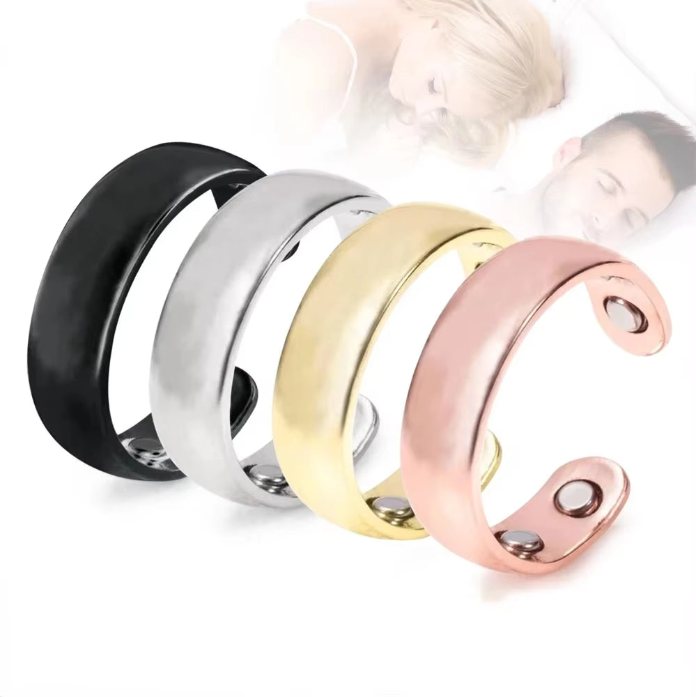 Revolutionary Open Magnet Ring - Multifunctional Pain Relief & Blood Circulation Booster for Men & Women, Anti-Snoring Device