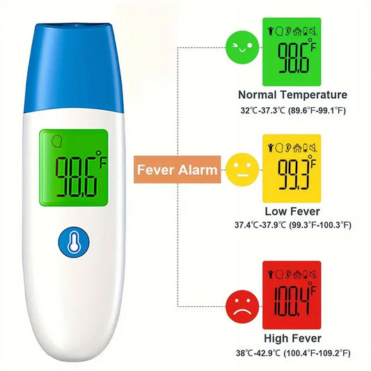 Digital Thermometer, Non-Contact Forehead Thermometer, Ear Thermometer, Adult Thermometer, Large LED Number (Without Battery)