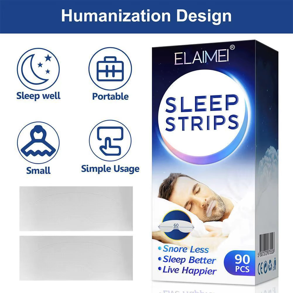 90 Pcs Anti-Snoring Mouth Tape Strips - Improve Sleep & Reduce Snoring with Comfortable Lip Patches