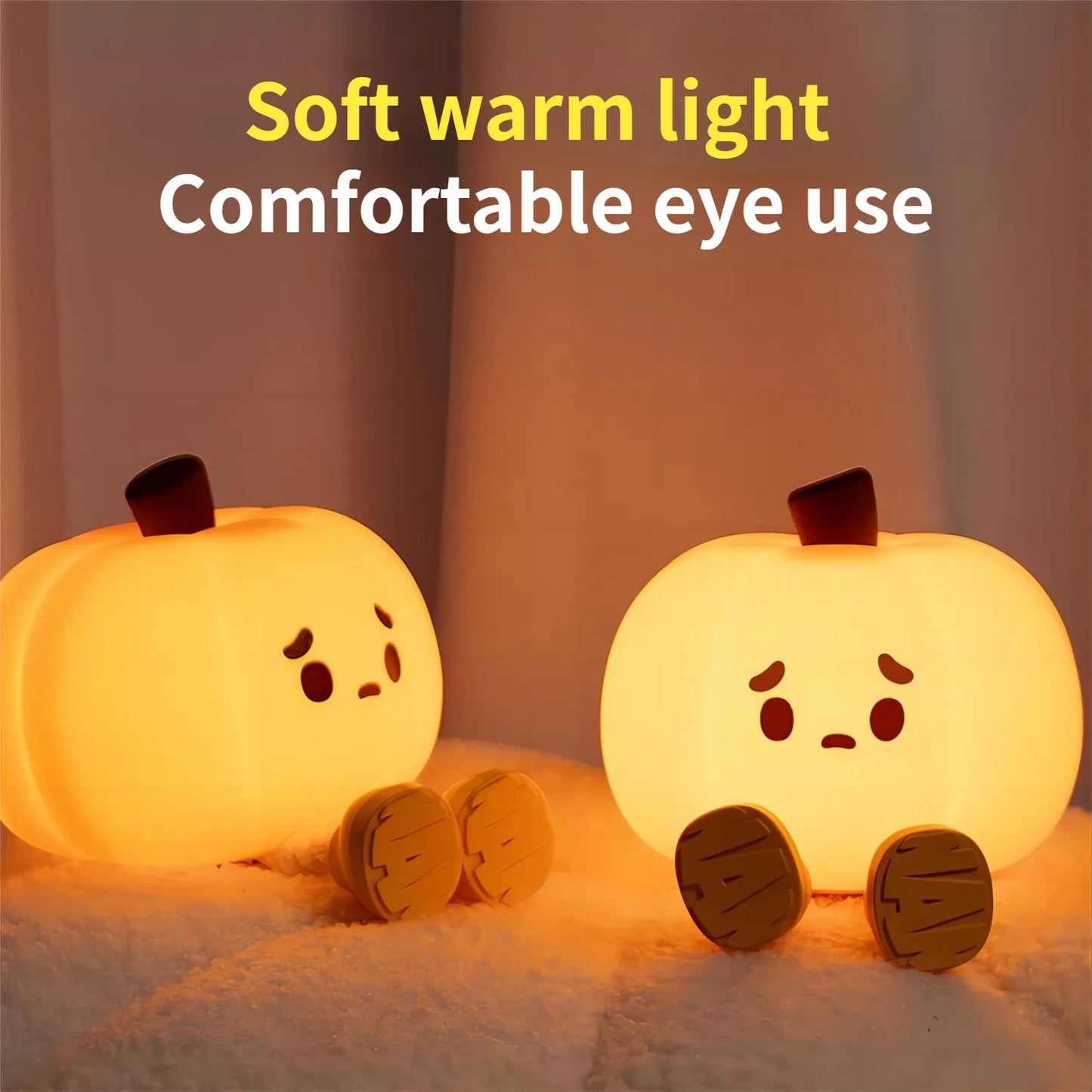 Halloween Pumpkin Night Light : Cute Soft Silicone