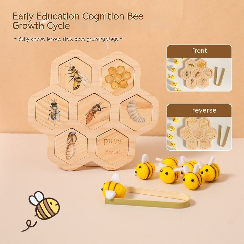 Montessori Natural Science Teaching Aids Bee Puzzle Early Education Cognitive Toys