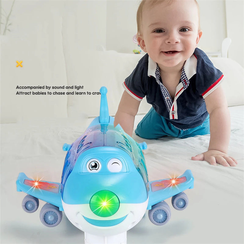 360 Rotating Electric Plane Airplane With LED Flashing Light Sound For Boys