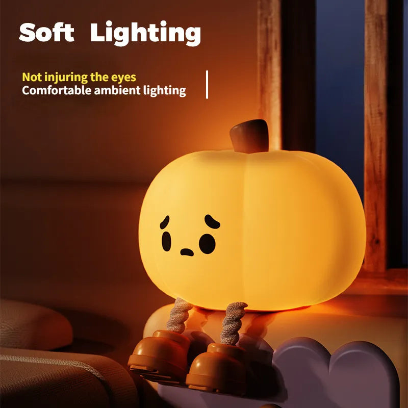 Halloween Pumpkin Night Light : Cute Soft Silicone