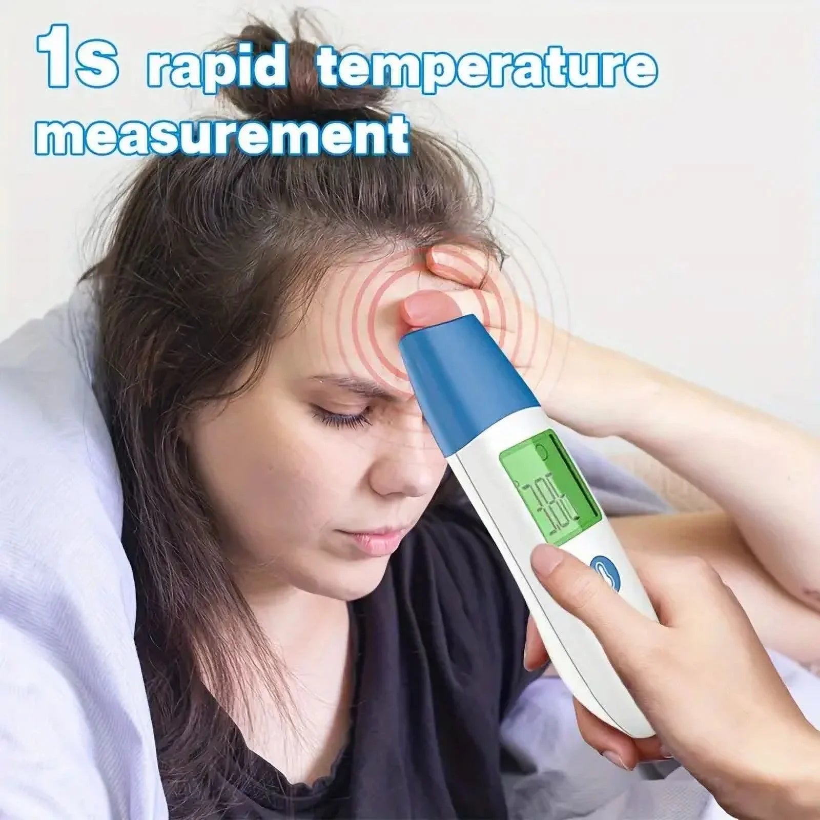 Digital Thermometer, Non-Contact Forehead Thermometer, Ear Thermometer, Adult Thermometer, Large LED Number (Without Battery)