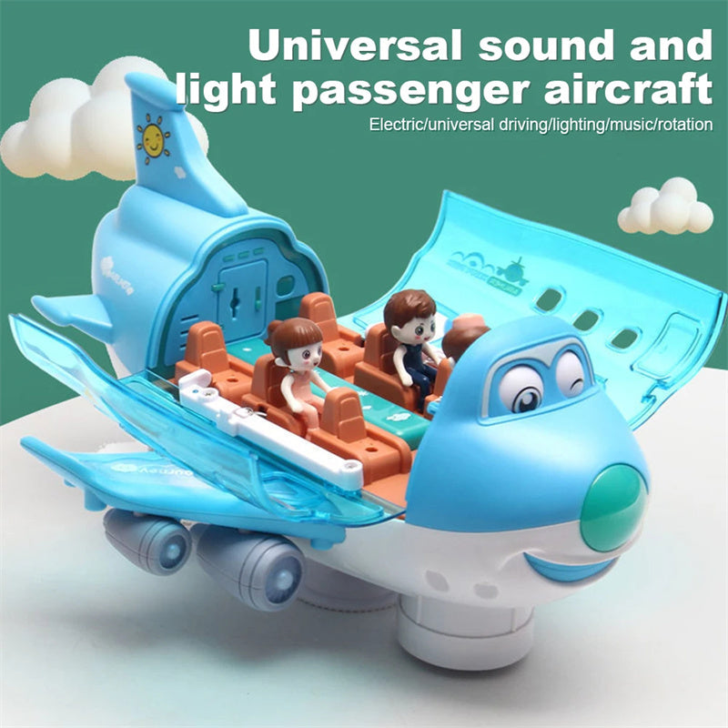 360 Rotating Electric Plane Airplane With LED Flashing Light Sound For Boys