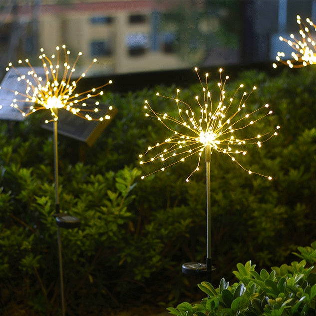 Solar Ground Plug Firework Light Led