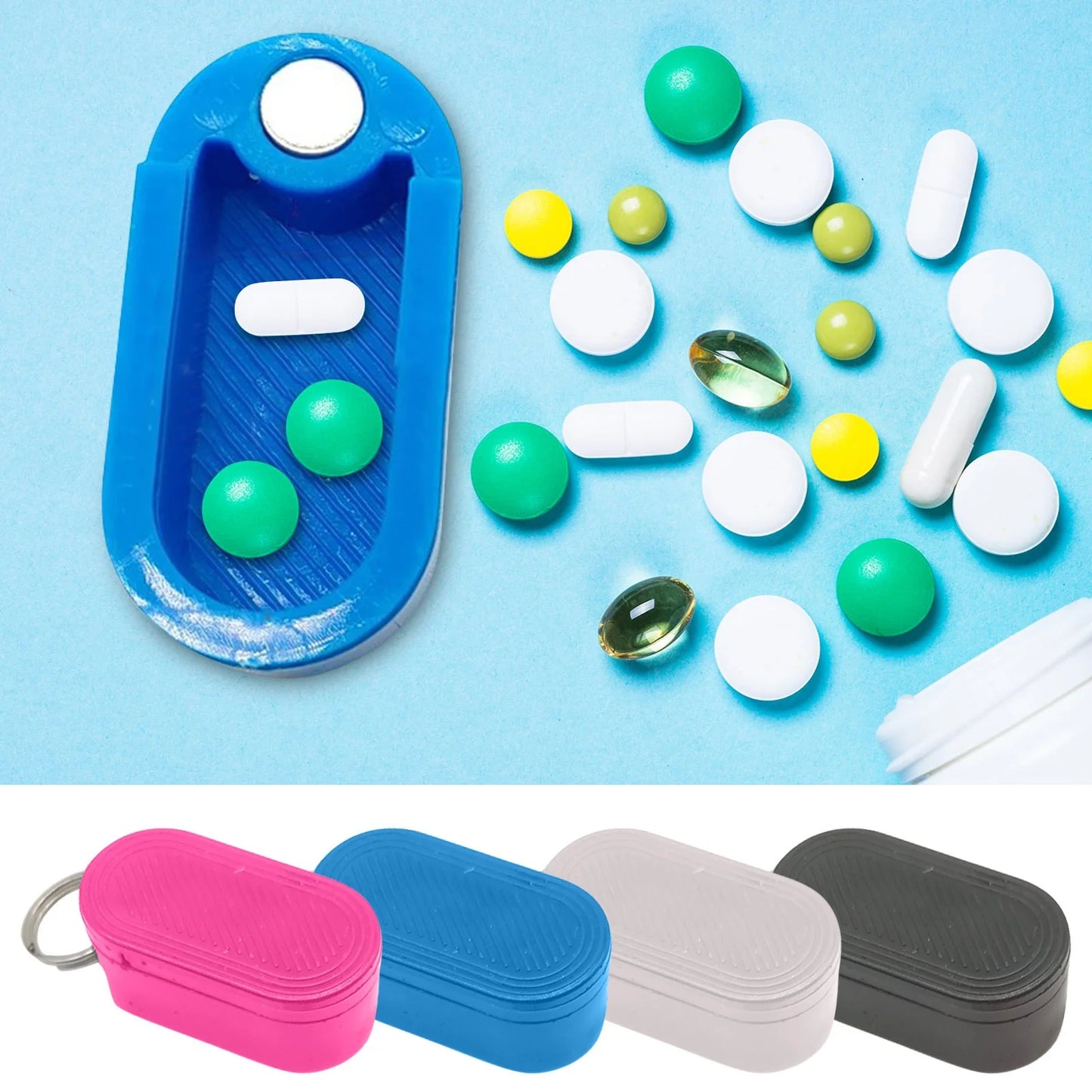 Medicine Pill Organizer, Monthly Pill Container, Travel Portable Box