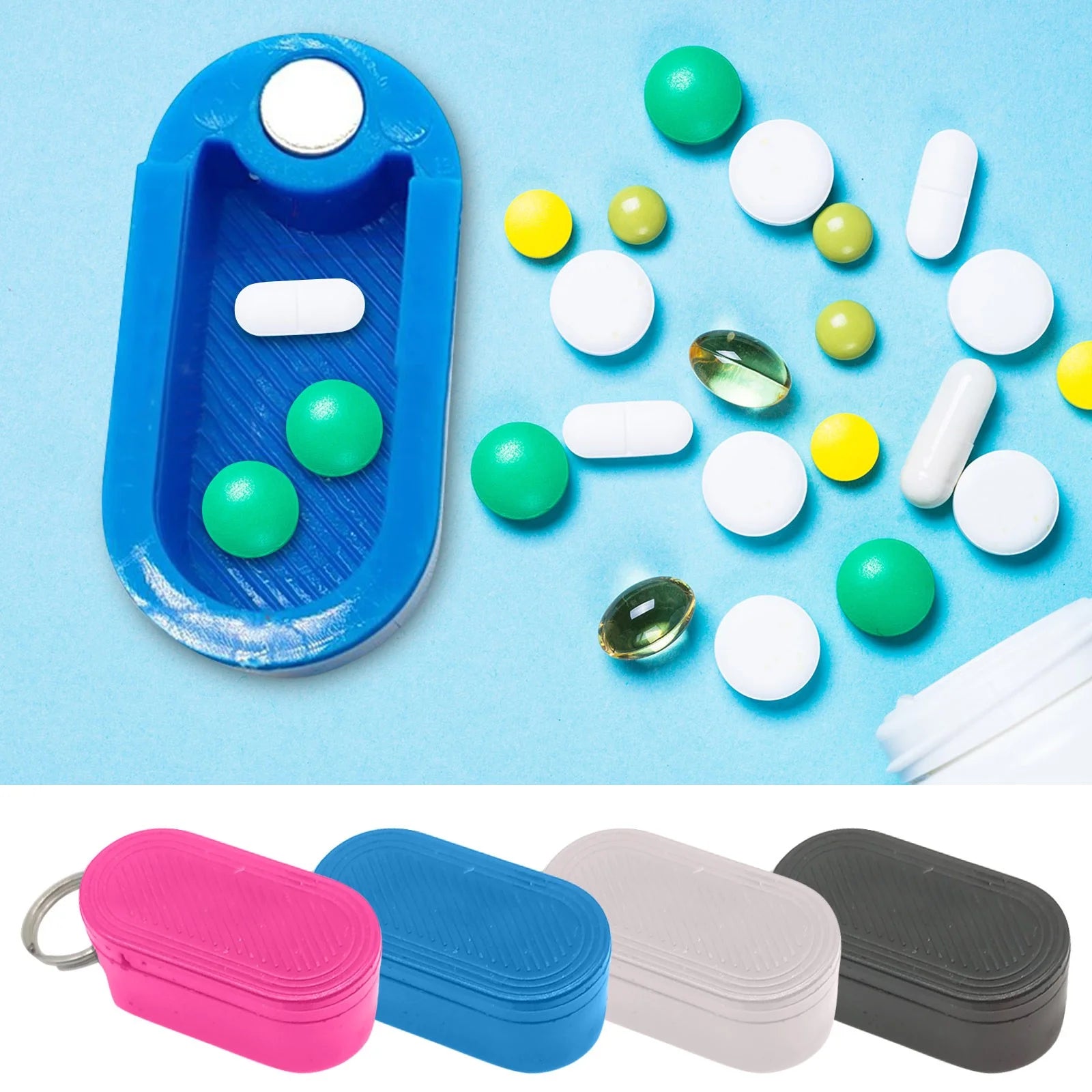 Medicine Pill Organizer, Monthly Pill Container, Travel Portable Box